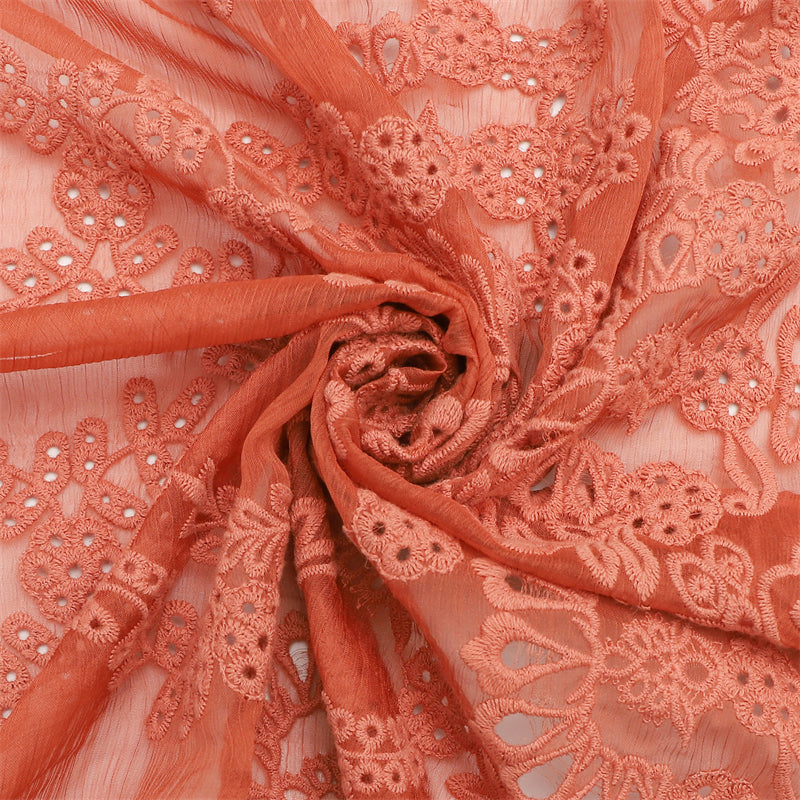 chuangyuansu Carved hole embroidered fabric textile Embroidered textile Cloth embroidery