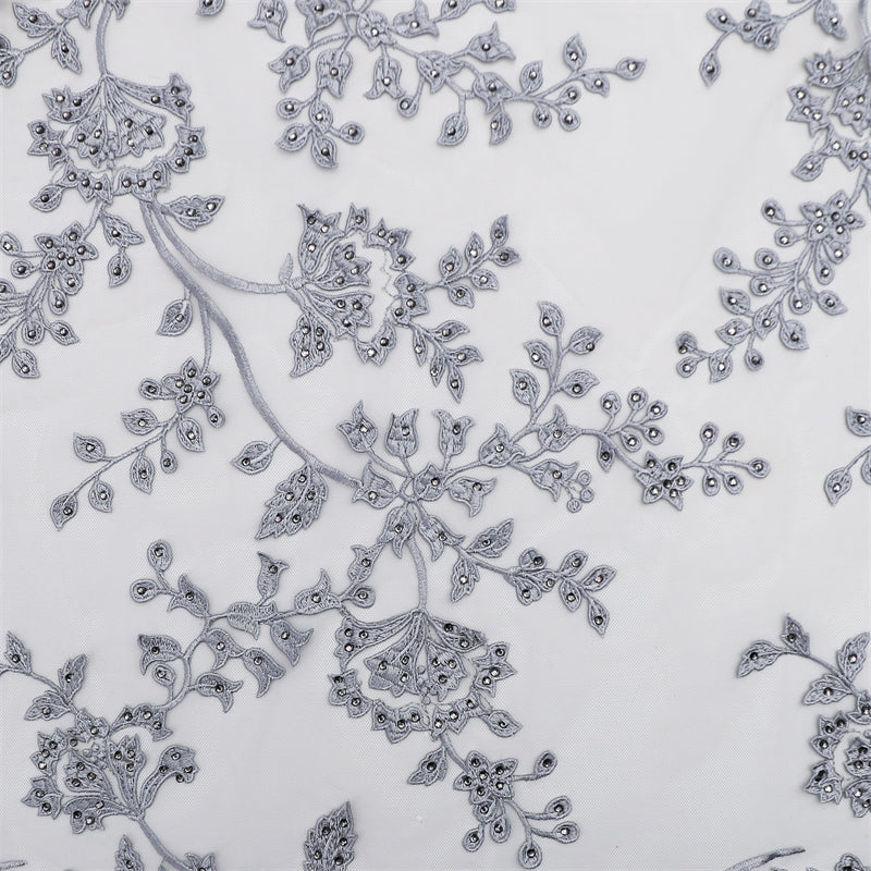 chuangyuansu Embossed embroidered hot diamond fabric Embroidered fabric Embroidered textile  Cloth embroidery