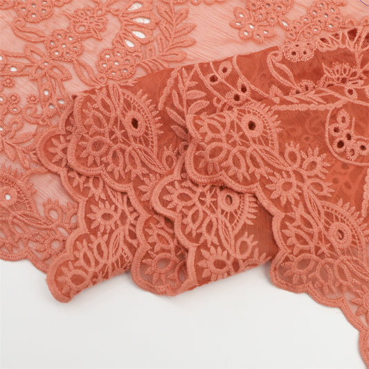 chuangyuansu Carved hole embroidered fabric textile  Embroidered textile Cloth embroidery