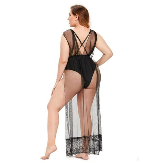 wuyemeili Women's underwear pajamas zt085 Full of sexy nightdress Gauze nightdress Lace mesh sling