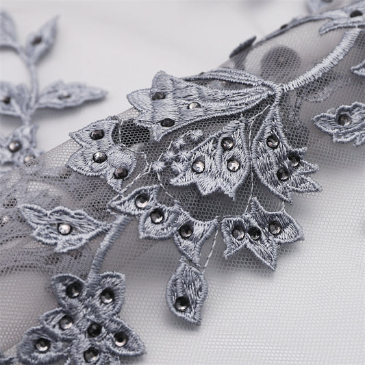 chuangyuansu Embossed embroidered hot diamond fabric Embroidered fabric Embroidered textile  Cloth embroidery