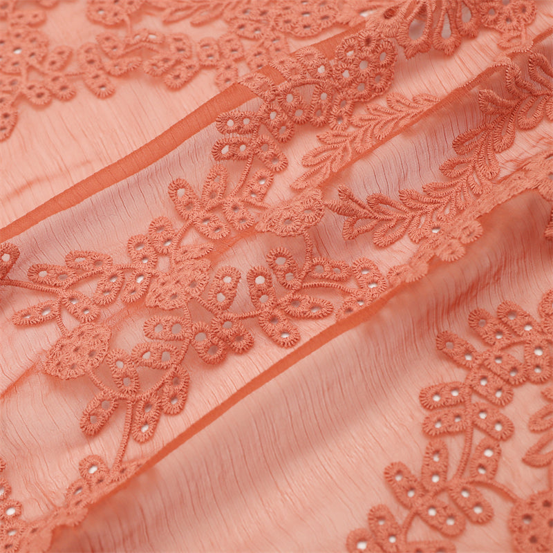 chuangyuansu Carved hole embroidered fabric textile  Embroidered textile Cloth embroidery
