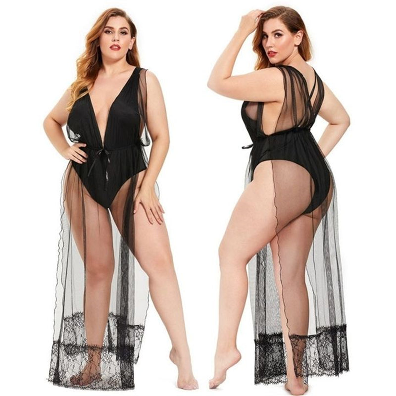 wuyemeili Women's underwear pajamas zt085 Full of sexy nightdress Gauze nightdress Lace mesh sling