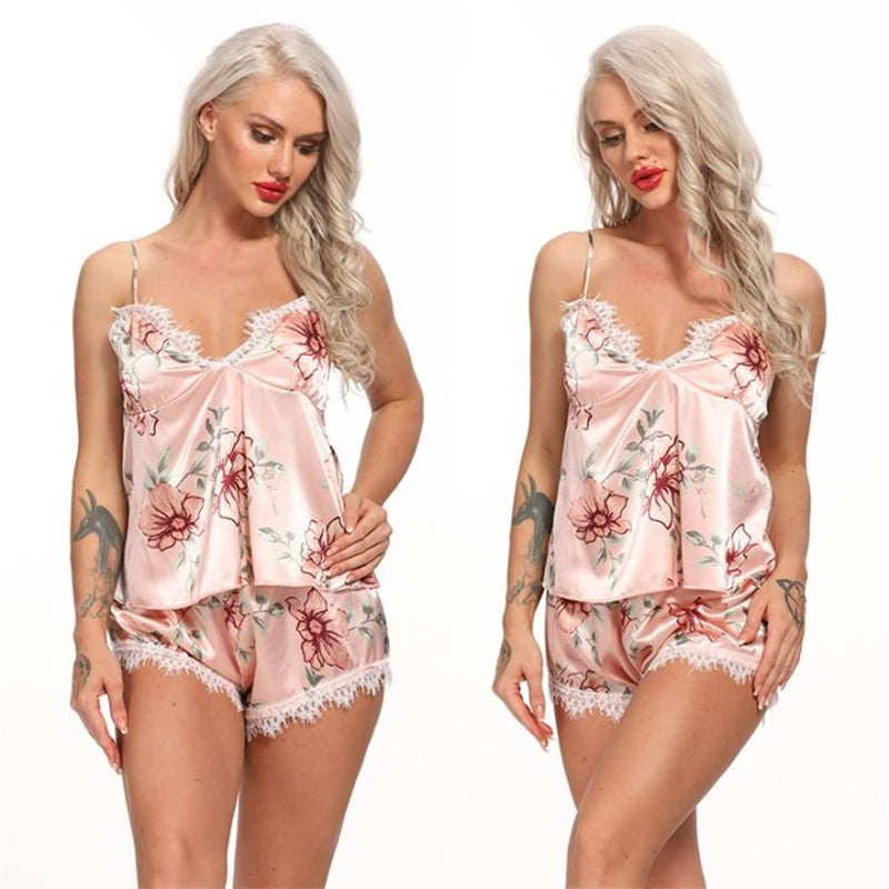 wuyemeili Women's underwear pajamas zt011 Ice silk pajamas for summer Underwear Women's Nightdress  Popular in Europe and America