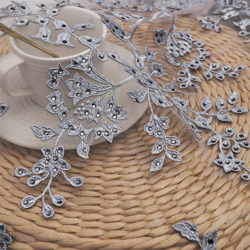chuangyuansu Embossed embroidered hot diamond fabric Embroidered fabric Embroidered textile  Cloth embroidery