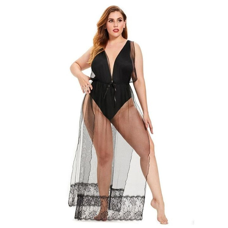wuyemeili Women's underwear pajamas zt085 Full of sexy nightdress Gauze nightdress Lace mesh sling