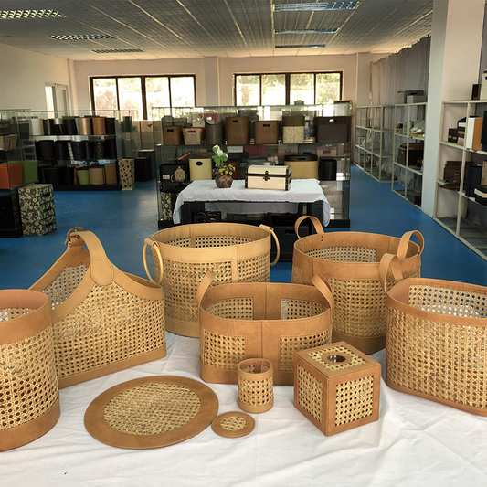 fuliangongyi Leather rattan tissue box FL22060607