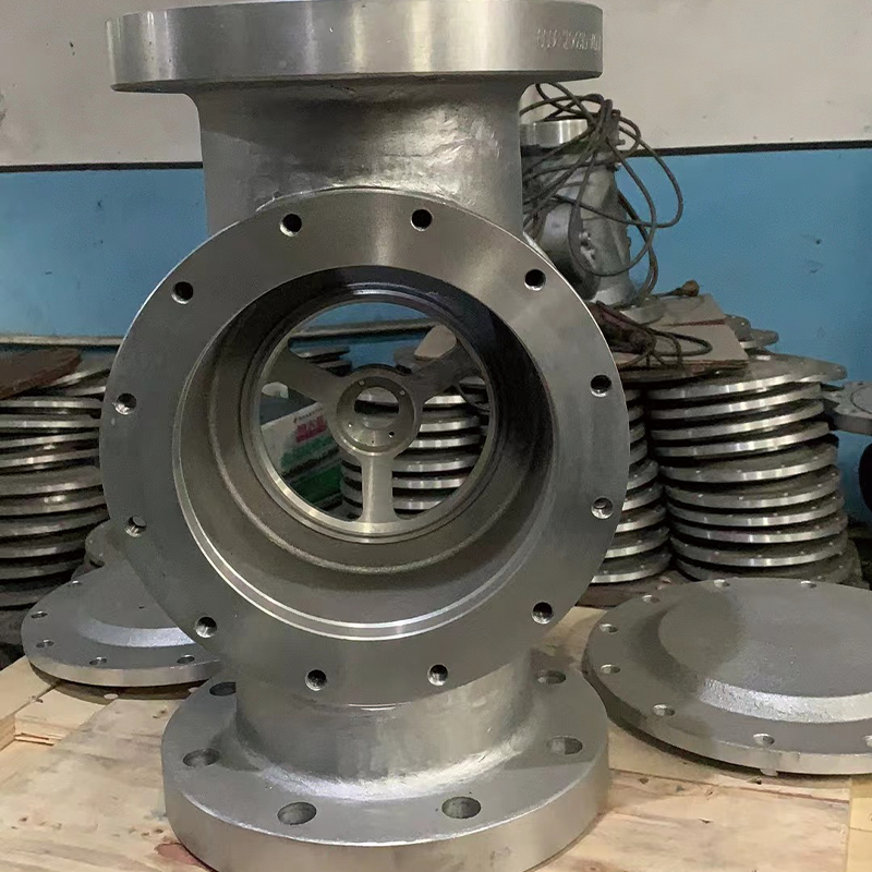 runzhufamen DN150 natural gas pipeline valve body and upper and lower bonnet  With double nozzle breathing valve  Aluminum alloy pipe clamp valve  Control valve