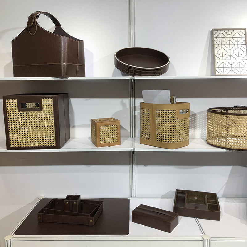 fuliangongyi Leather rattan tissue box FL22060607